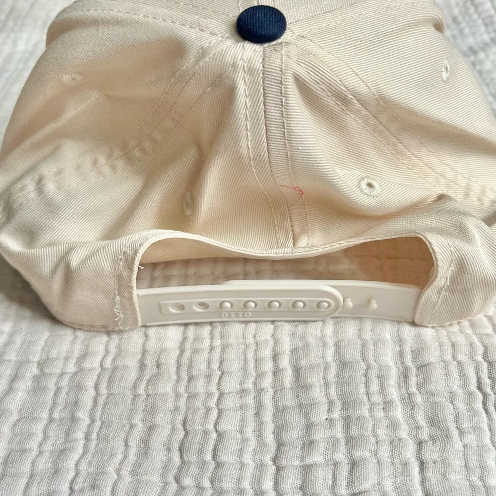 OTTO | NWOT Khaki & Navy Let’s Go To The Beach Trucker SnapBack Hat - Picture 2 of 5